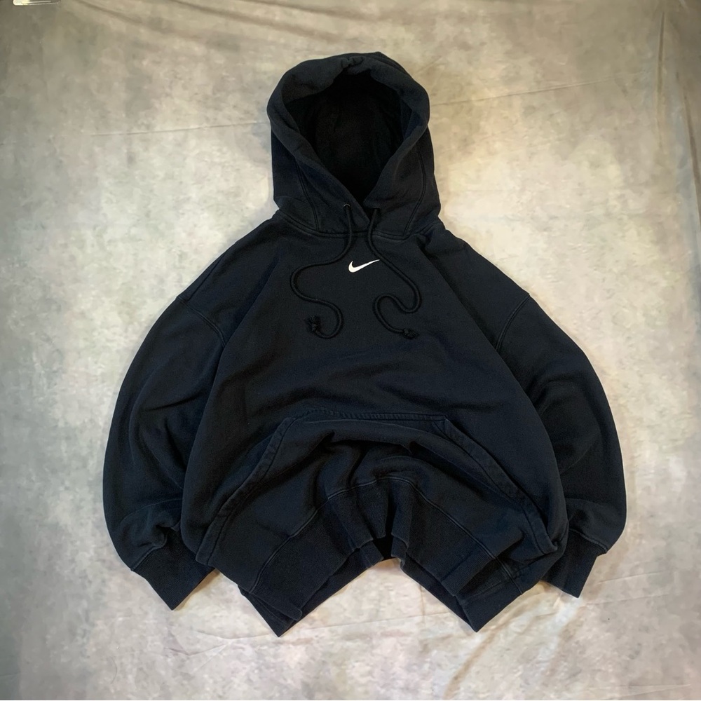 Nike black hoodie with embroidered center swoosh